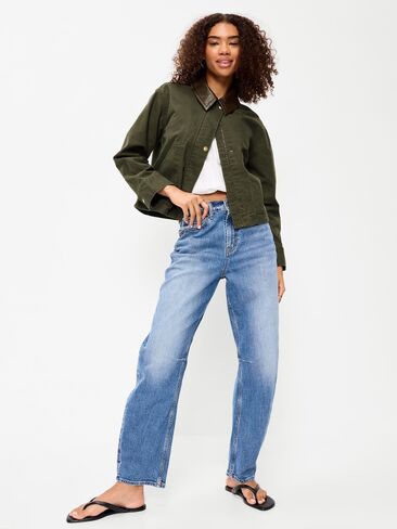 Old Navy Cropped Barn Jacket - Forest Tapestry in Kuwait