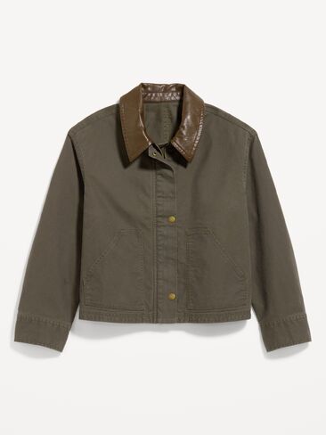 Old Navy Cropped Barn Jacket - Forest Tapestry in Kuwait