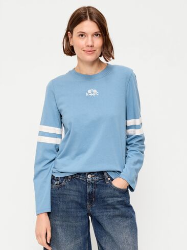 تي شيرت Old Navy EveryWear بأكمام طويلة - أزرق طبيعي in Kuwait