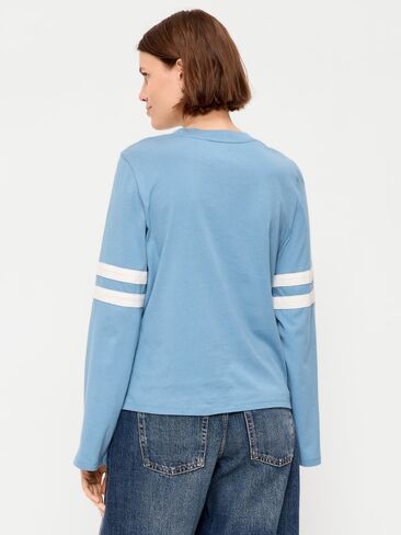 تي شيرت Old Navy EveryWear بأكمام طويلة - أزرق طبيعي in Kuwait