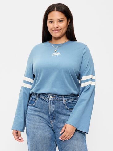 تي شيرت Old Navy EveryWear بأكمام طويلة - أزرق طبيعي in Kuwait
