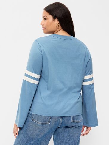 تي شيرت Old Navy EveryWear بأكمام طويلة - أزرق طبيعي in Kuwait
