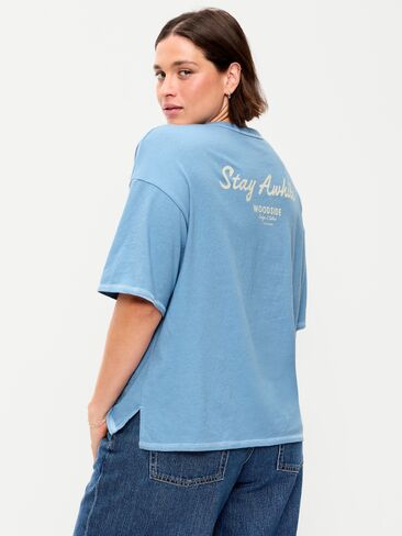 تي شيرت برسومات ذات رقبة دائرية من Old Navy - أزرق طبيعي in Kuwait