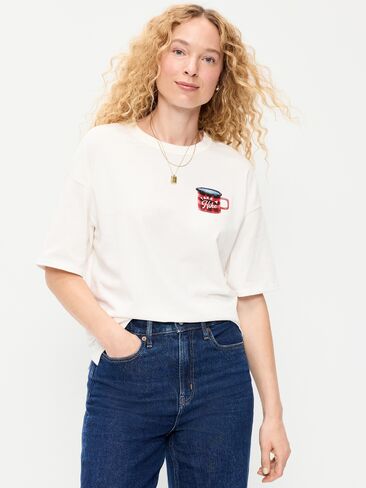 تي شيرت برسومات ذات رقبة دائرية من Old Navy - ملح البحر in Kuwait