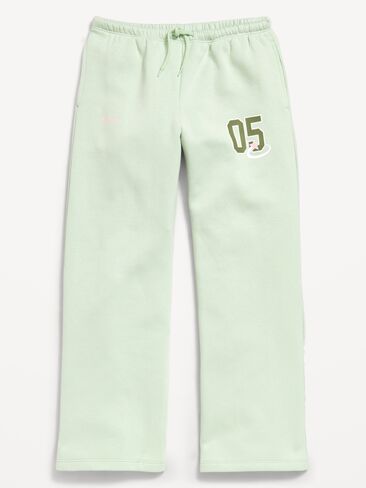 Old Navy High-Waisted Graphic Wide-Leg Sweatpants for Girls - Soft Aloe in Kuwait