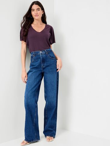 Old Navy V-Neck Flutter Sleeve Top - Veil of Night in Kuwait