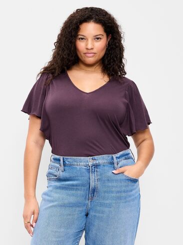 Old Navy V-Neck Flutter Sleeve Top - Veil of Night in Kuwait