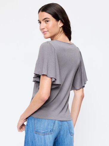 بلوزة Old Navy بأكمام مرفرفة ورقبة على شكل حرف V - Shooting Star in Kuwait