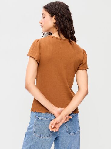 Old Navy Lettuce-Edge Pointelle Top - ريدوود بورل in Kuwait