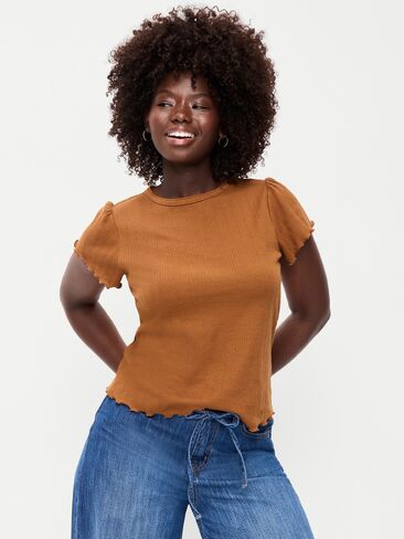 Old Navy Lettuce-Edge Pointelle Top - ريدوود بورل in Kuwait