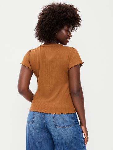 Old Navy Lettuce-Edge Pointelle Top - ريدوود بورل in Kuwait