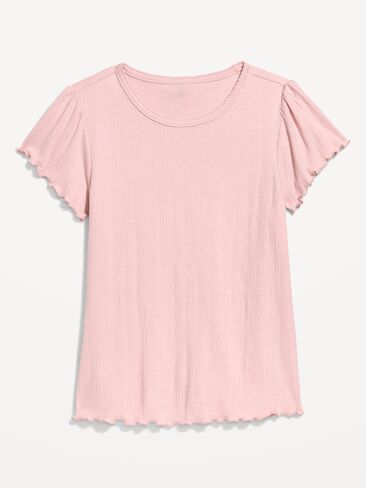 Old Navy Lettuce-Edge Pointelle Top - Abalone Pink in Kuwait