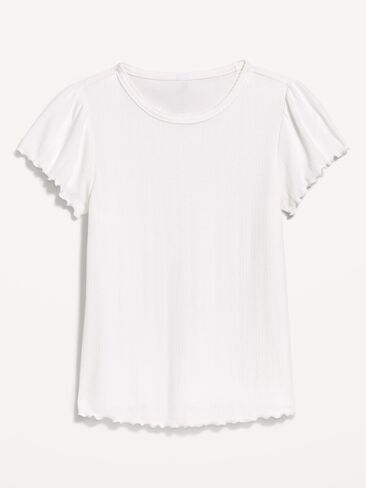 Old Navy Lettuce-Edge Pointelle Top - الزنابق البيضاء in Kuwait