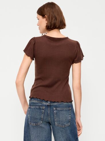 Old Navy Lettuce-Edge Pointelle Top - ترابي in Kuwait