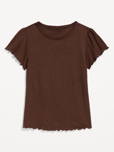 Old Navy Lettuce-Edge Pointelle Top - ترابي in Kuwait