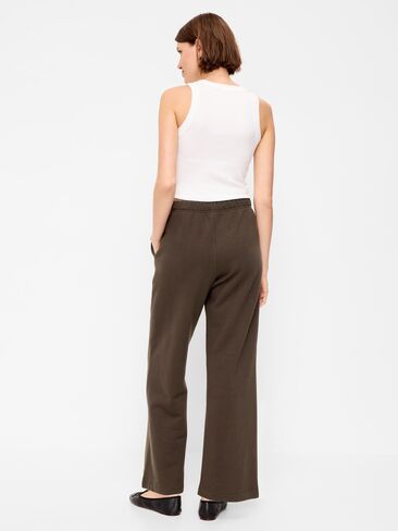 Old Navy High-Waisted Fleece Wide-Leg Sweatpants - Black Coffee in Kuwait