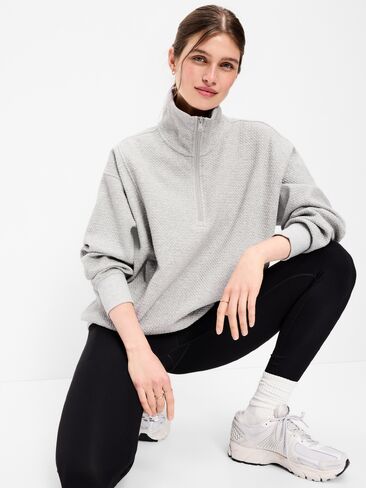 سويت شيرت من الصوف الديناميكي مقاس كبير من Old Navy - رمادي منقط in Kuwait