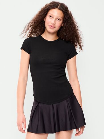Old Navy CloudLite Crew-Neck Ribbed T-Shirt - Black Jack in Kuwait