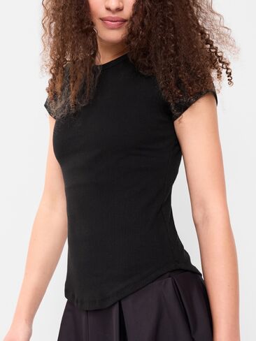 Old Navy CloudLite Crew-Neck Ribbed T-Shirt - Black Jack in Kuwait