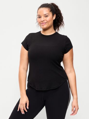 Old Navy CloudLite Crew-Neck Ribbed T-Shirt - Black Jack in Kuwait