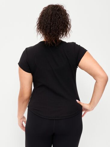 Old Navy CloudLite Crew-Neck Ribbed T-Shirt - Black Jack in Kuwait