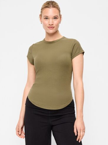 Old Navy CloudLite Crew-Neck Ribbed T-Shirt - Hearthwood in Kuwait