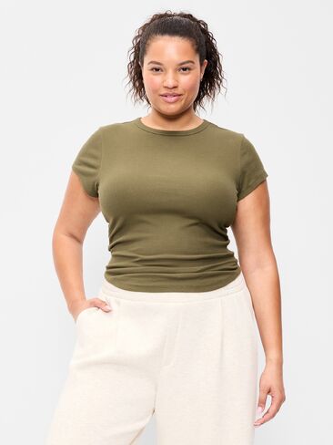Old Navy CloudLite Crew-Neck Ribbed T-Shirt - Hearthwood in Kuwait