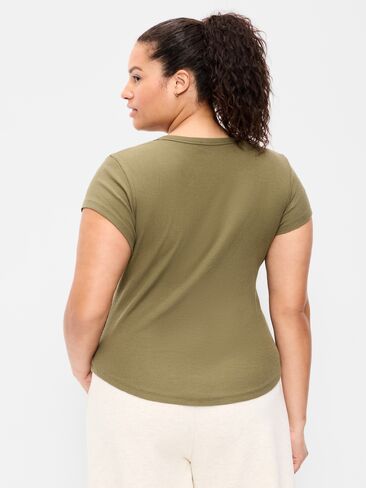 Old Navy CloudLite Crew-Neck Ribbed T-Shirt - Hearthwood in Kuwait