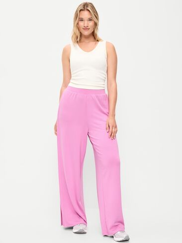بنطلون Bounce Lite Drapey واسع الساق ذو طيات عالي الخصر من Old Navy - أوركيد in Kuwait