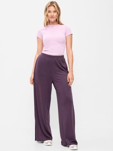 Old Navy High-Waisted Bounce Lite Drapey Wide-Leg Pleated Pants - Nebula in Kuwait