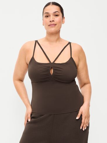 Old Navy StudioSmooth Strappy Tank Top - قهوة سوداء in Kuwait