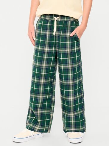 Old Navy Pull-On Baggy Plaid Flannel Pants for Boys - Green Plaid in Kuwait