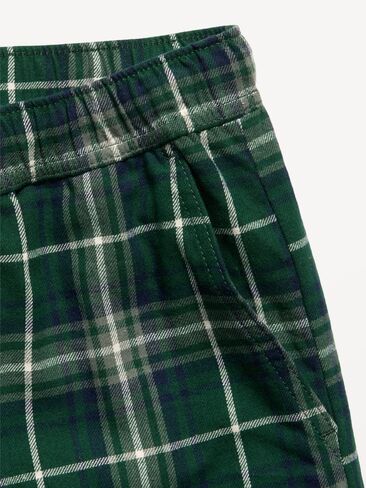 Old Navy Pull-On Baggy Plaid Flannel Pants for Boys - Green Plaid in Kuwait