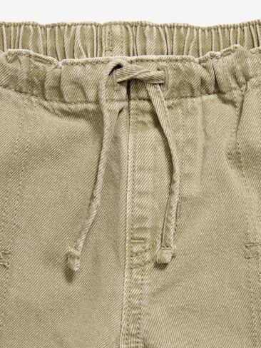 Old Navy Pull-On Low-Rise Super Baggy Wide-Leg Cargo Jeans for Girls - Olive in Kuwait