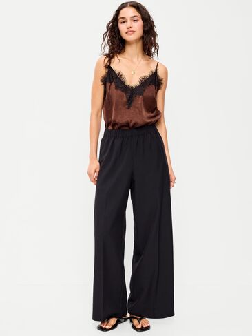 Old Navy High-Waisted Wide-Leg Trouser - Light Black Heather in Kuwait