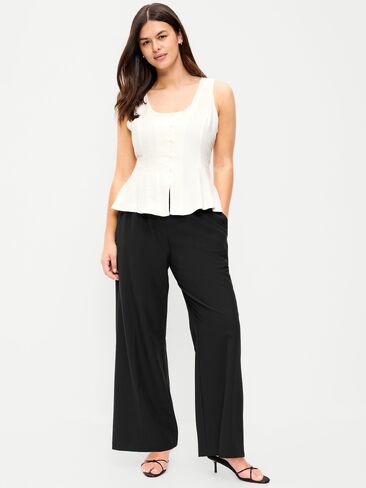 Old Navy High-Waisted Wide-Leg Trouser - Light Black Heather in Kuwait