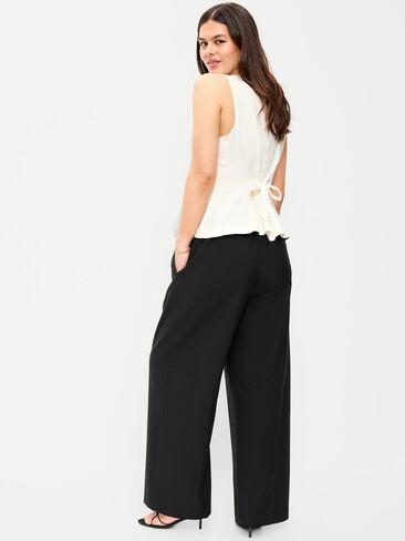 Old Navy High-Waisted Wide-Leg Trouser - Light Black Heather in Kuwait