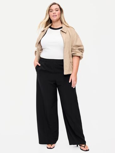 Old Navy High-Waisted Wide-Leg Trouser - Light Black Heather in Kuwait