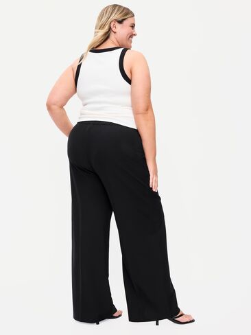 Old Navy High-Waisted Wide-Leg Trouser - Light Black Heather in Kuwait
