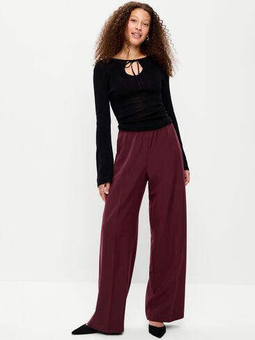 Old Navy High-Waisted Wide-Leg Trouser - Raisin Arizona in Kuwait