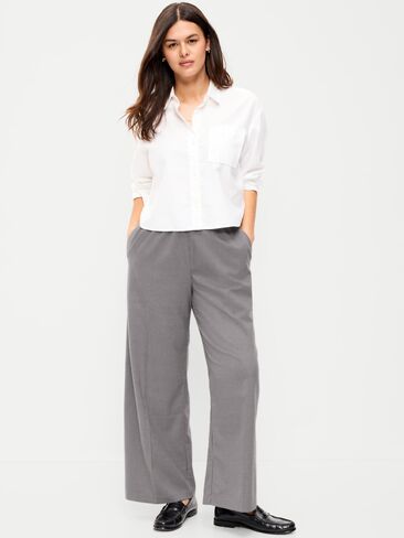 Old Navy High-Waisted Wide-Leg Trouser - Chrome Gray in Kuwait