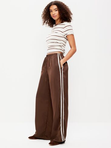بنطال رياضي ستان عالي الخصر من Old Navy - ترابي in Kuwait