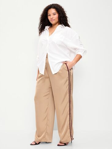 بنطال رياضي من الساتان بخصر عالٍ من Old Navy - اللوز المحمص in Kuwait