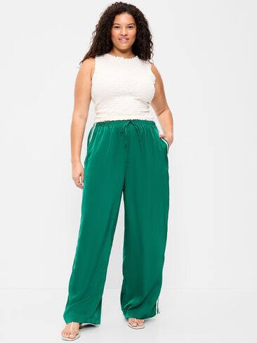 بنطال رياضي ستان عالي الخصر من Old Navy - اليشم الفيكتوري in Kuwait
