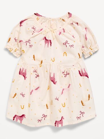 Old Navy Printed Short-Sleeve Swing Dress for Baby - Horses in Kuwait