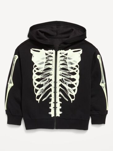 Old Navy Oversized Graphic Zip Hoodie for Boys - Black Jack (Glow-in-the-Dark) in Kuwait