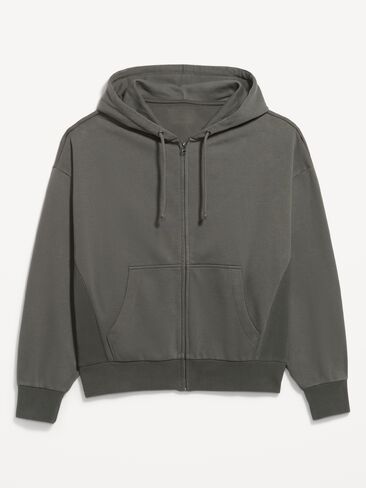 Old Navy Oversized Heavyweight Full-Zip Rotation Hoodie - Stainless Steel in Kuwait