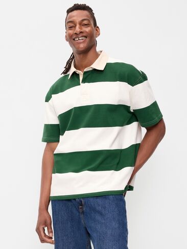 Old Navy Striped Rugby Polo - Green Stripe in Kuwait