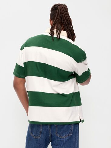 Old Navy Striped Rugby Polo - Green Stripe in Kuwait