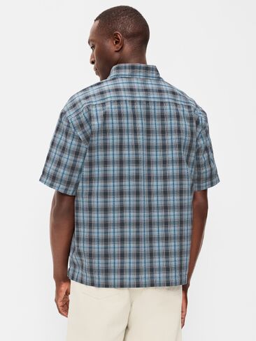 Old Navy Loose Fit Textured Plaid Pocket Shirt - Dusk Navy Plaid in Kuwait
